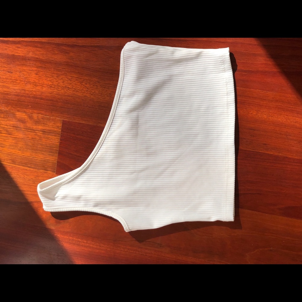 pac sun one shoulder top white